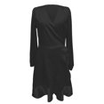 thumbnail image 2 of Elegant V Neck Satin Evening Gown For Women Plus Size Formal Party Dress With Waist And Low Back, 2 of 3
