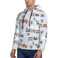 thumbnail image 3 of Sikiie Trains And Cactuse Men's Hoodie, Essentials Hoodie, Sweatshirt, Pullover Hooded Sweatshirt for Men-3X-Large, 3 of 7