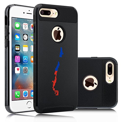 For Apple (iPhone 8 Plus) Shockproof Impact Hard Soft Case Cover Chile Chilean...