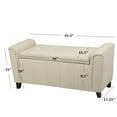 thumbnail image 3 of Noble House Aiden Armed Beige Fabric Storage Bench Ottoman, 3 of 8