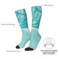 thumbnail image 4 of Gaeub Teal Turquoise 1 Printed Design Socks Stretchy High Tube Socks for Men Women Teens , Softball Soccer Socks for Hiking, Sport, 4 of 6