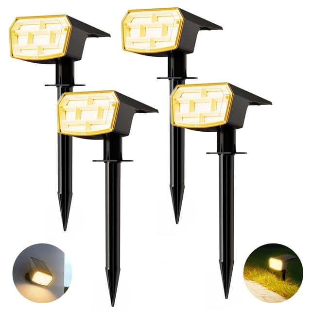 Focos solares HIBOITEC 59 LED impermeables de color blanco cálido