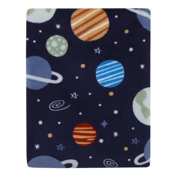 Everything Kids Solar System Blast Off Plush Toddler Blanket