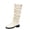 White, variant on Women's Knee High Boots Goth Boot Lace Up Chunky Low Heel Fall Booties with Side Zipper to Put on and off