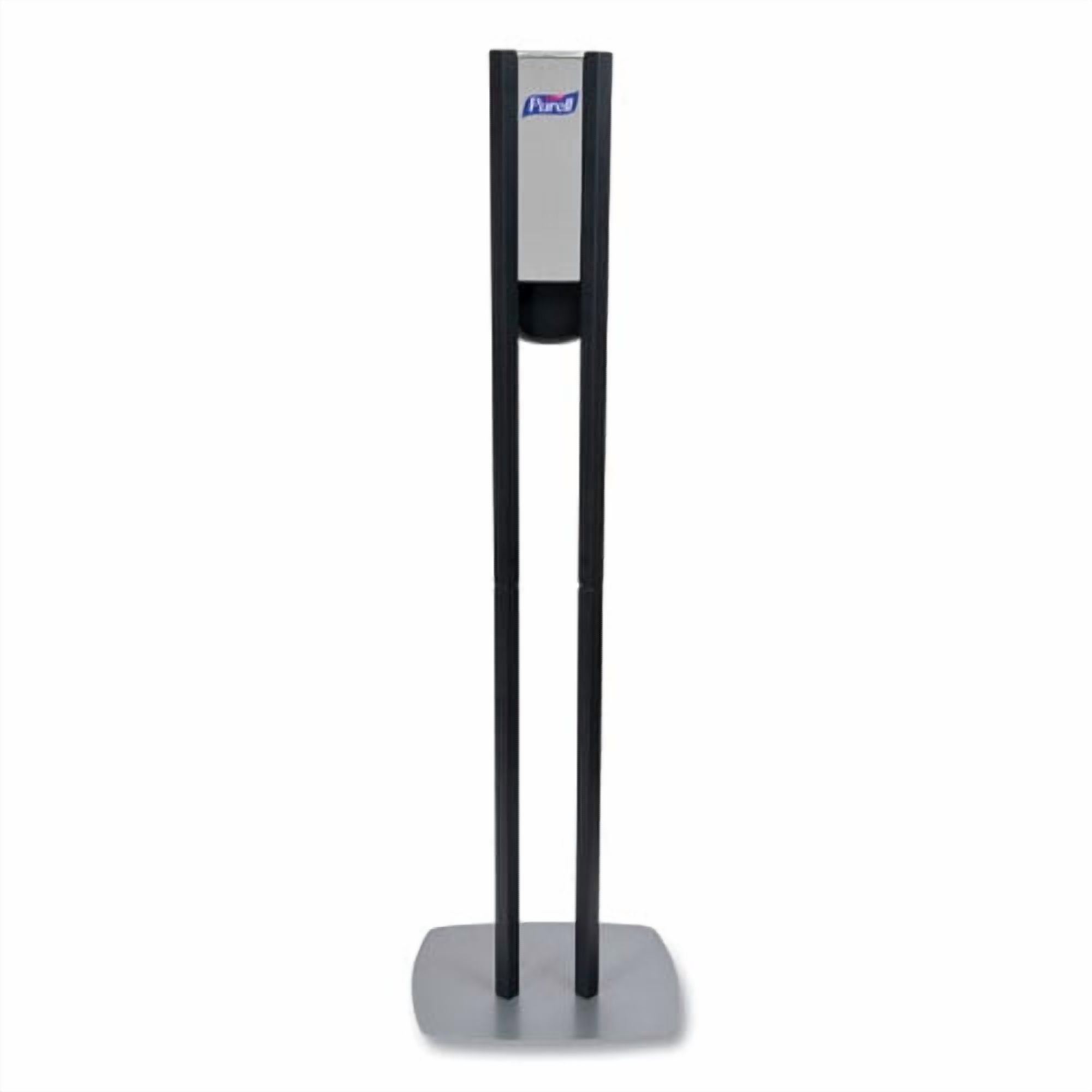 Es8 Hand Sanitizer Floor Stand With Dispenser, 1,200 Ml, 13.5 X 5 X 28.5, Graphite/silver | Bundle of 2