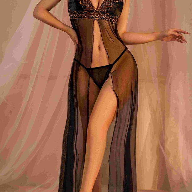 Sexy Lace Nightdress ,open Front Long Line Dresses , Women's Sexy Lingerie & Dresses