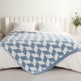 thumbnail image 6 of Chevron Blue Twin (60"x80") Knit Throw Blanket, 6 of 6