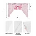 thumbnail image 5 of Pink Bow Swag Valances for Windows, Small Curtains Drapes, Cute Watercolor Girls Cartoon Luxury Kitchen Window Curtains Over Sink Rod Pocket Window Treatment Valance for Bedroom/Bathroom 56"x36", 5 of 5