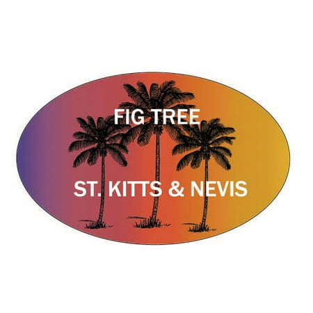 Half Moon Bay St. Kitts & Nevis Souvenir Palm Trees Surfing Trendy Oval Decal
