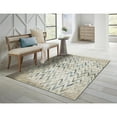 thumbnail image 5 of 8â€™ x 11â€™ Beige Blue Distressed Chevron Area Rug, 5 of 5