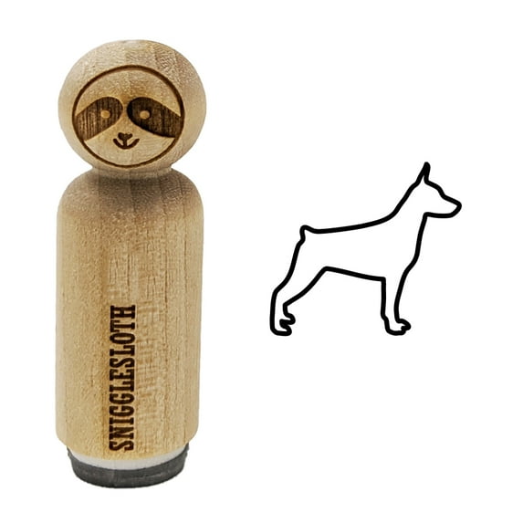 Miniature Pinscher Min Pin Dog Outline Rubber Stamp for Scrapbooking Crafting Stamping - Medium 1 Inch