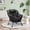 Black, variant on LAZY BUDDY Lazy Chair with Side Pocket, Comfy Accent Lounge Chair, Leisure Reading Chair with Armrests for Bedroom, Living Room