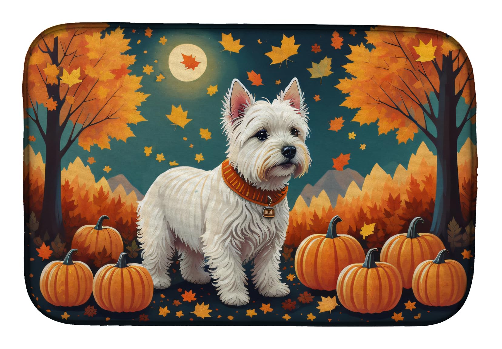 Vizsla Fall Dish Drying Mat 14 in x 21 in