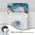 thumbnail image 4 of Renewold Marble Printed Toilet Tank Lid Cover Stains and Dust Resistant Toilet Top Cover with Elastic Edge Fit Most Toilets Tanks Bathroom Decor, Blue and Gold, 4 of 6