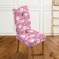 thumbnail image 2 of COEQINE Stretch Dining Chair Slipcovers Set of 1, Polyester Spandex Washable Dining Room Chair Cover Furniture Protector for Christmas Party Wedding Ceremony Banquet, Santa Claus Ho Ho Ho Pink, 2 of 7