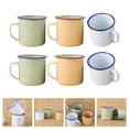 thumbnail image 2 of 6 Pcs Enamel Mug Tea Drinking Cup Vintage Style Enamel Cup Water Drinking Cup, 2 of 7
