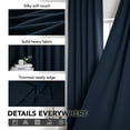 thumbnail image 4 of Deconovo Blackout Curtains for Living Room - Room Darkening Curtains Solid Back Tab & Rod Pocket Window Drapes, 38x45 inch, Navy Blue, 2 Panels, 4 of 7