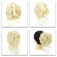 thumbnail image 3 of Messy Bun Hair Piece Claw Clip Messy Bun Hair Bun Wavy Curly Hair Bun Long Beard Bun Hair Synthetic Tousled Updo Hair Extensions Scrunchie Hairpiece for Women (gold), 3 of 5