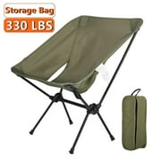 TOPCHANCES Portable Camping Chair with Storage Bag, Ultralight Folding Compact Backpacking Chair Weight Capacity 330 lbs for Outdoor, Camp, Travel, Beach, Picnic
