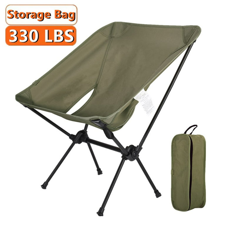 TOPCHANCES Portable Camping Chair with Storage Bag, Ultralight Folding  Compact Backpacking Chair Weight Capacity 330 lbs for Outdoor, Camp,  Travel,