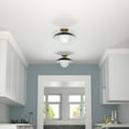 thumbnail image 4 of Evelyn&Zoe 14.5" Matte Black/Brass Metal/Glass Semi Flush Mount, 4 of 6