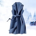 thumbnail image 2 of Aoiroe Women's Western Long Blazer Vest Sleeveless Cowgirl Trendy Fashion Casual Business Casual Work Trench Coat Blue 2XL, 2 of 4