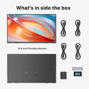 Portable Monitor Touchscreen 15.6 1080P 10-Point Touch Screen Monitor Built-in Stand,HDMI USB C Travel Monitors for Laptop, PC, Phone