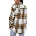thumbnail image 4 of Women Casual Plaid Flannel Shirt Ladies Fashion Long Sleeve Button Down Thick Shirt Coats, 4 of 4
