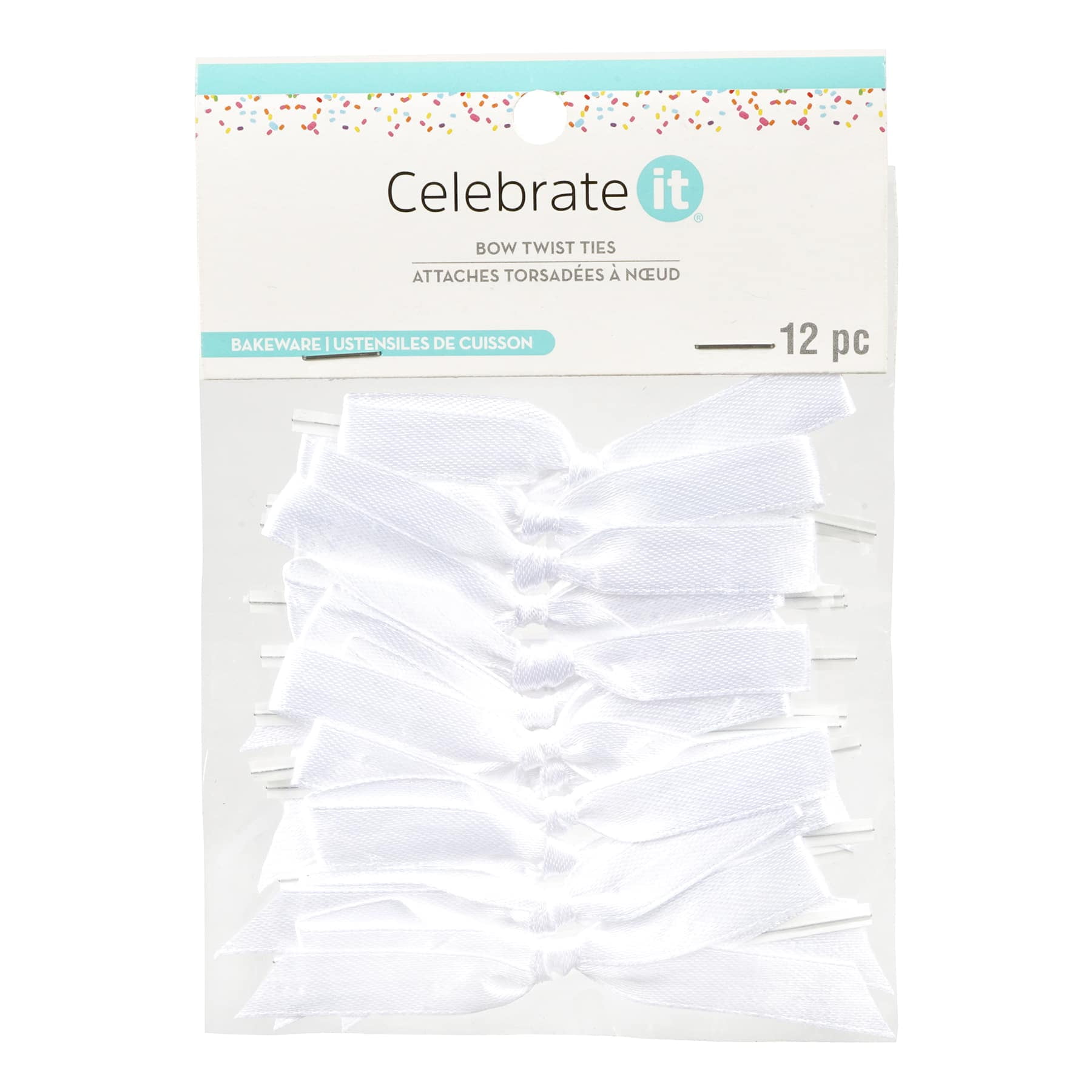 12 Packs: 12 ct. (144 total) White Bow Twist Ties by Celebrate It®