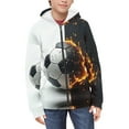 thumbnail image 3 of Chririnla Classic Black&White Soccer Youth Athletic Top Zip Up Hoodie Long Sleeve with Pockets Lightweight Sports Jacket Boys Size 8-10, 3 of 6