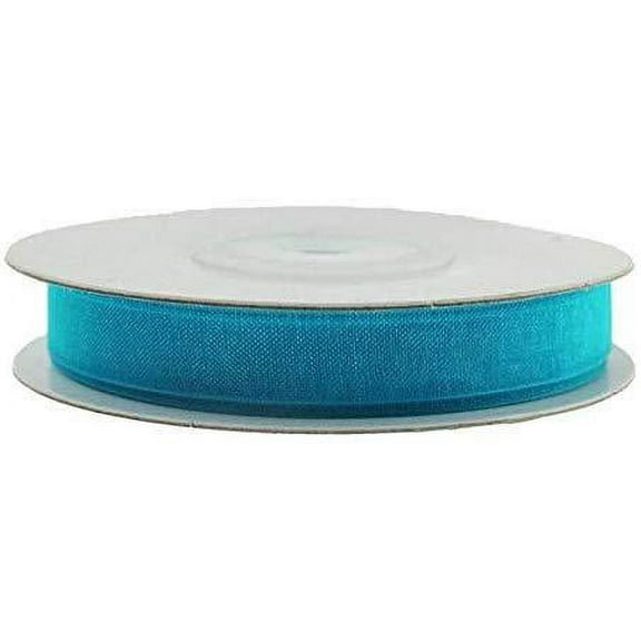 Sheer Organza Ribbon, 3/8-inch, 25-yard, Turquoise
