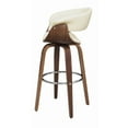 thumbnail image 4 of Upholstered Bar Stool, White/Walnut, 4 of 9