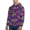 thumbnail image 3 of Salouo Carnival Masks and Beads Pattern Men's Fall Hoodie Sweatshirt,Sport Hoodie with Pockets for Men Pullover Casual Hooded Sweatshirt-Large, 3 of 7