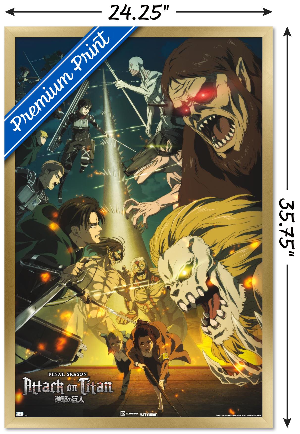 Attack on Titan: Season 4 - Key Visual 3 Wall Poster, 22.375" x 34" Framed