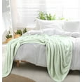 thumbnail image 4 of PiccoCasa Soft Microfiber Plush Flannel Blanket Luxury Bed Blanket, Pale Green Full (70"x78"), 4 of 6