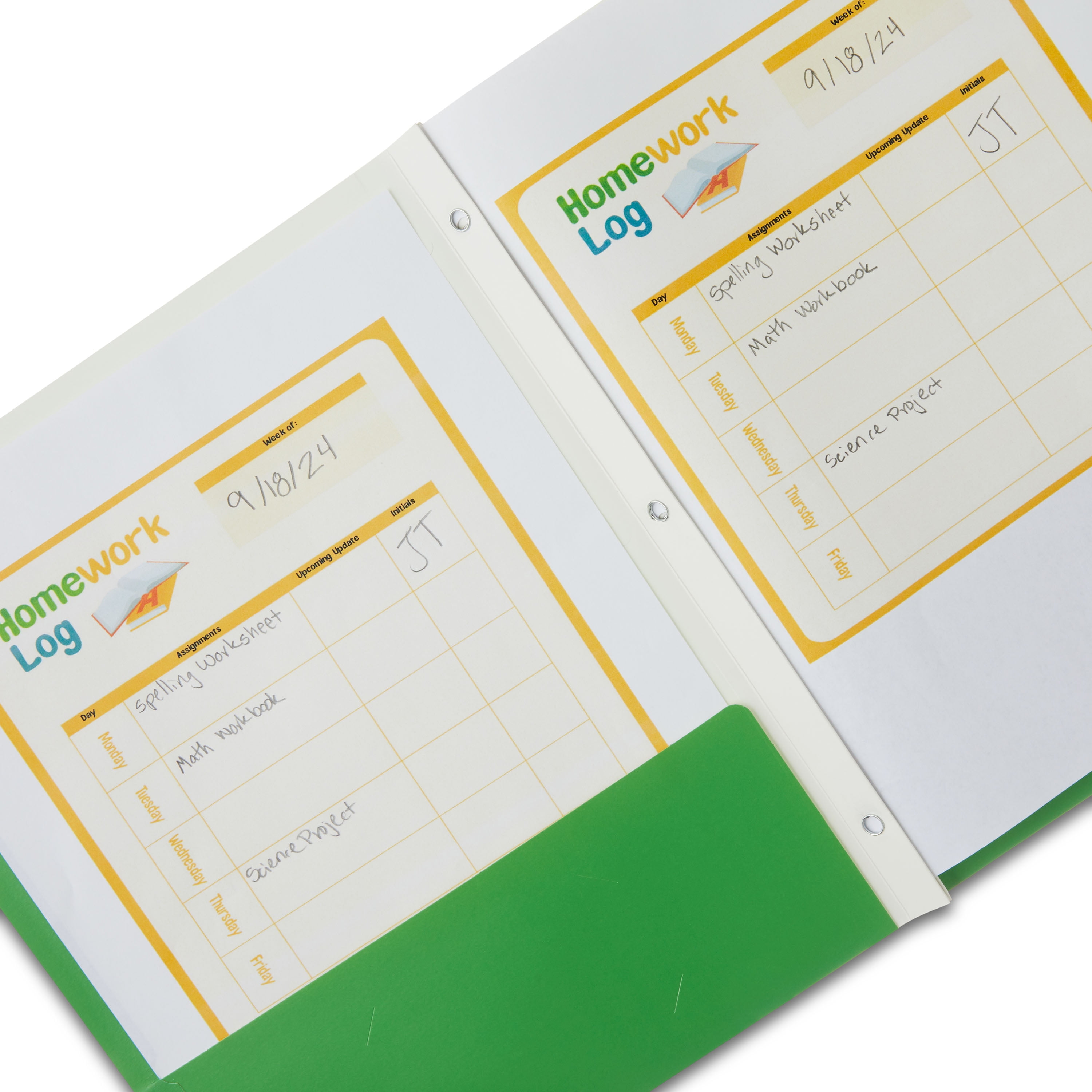 (10 pack) Pen+Gear Letter Size 3-Prong Paper Folder, Green