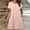 Pink, variant on Sakmal Womens Dresses Summer Crew Neck Yellow Mid-Length Gradient Loose Fit with Pocket Short Sleeve Basic Shift Dress