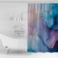 thumbnail image 2 of Abstract Impressionist Shower Curtain Set ，Waterproof Fabric Shower Curtains Blue Marble Texture Shower Curtains for Bathroom,Bathroom Decor 72"x84", 2 of 6