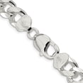 thumbnail image 3 of 925 Sterling Silver Curb Chain Styles Necklace 10.5 mm Domed w/ Side D/C 20 inch, 3 of 4