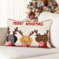 thumbnail image 1 of Funda de almohada decorativa LOOPUINHOM Merry Woofmas 30x51 cm, 1 of 9