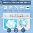 thumbnail image 3 of Veeboto Portable Washing Machine, 30LBS Twin Tub Mini Compact Laundry 19lbs Washer/11lbs Spinner with Drain Pump & Time Control Washer Spinner Combo, White, 3 of 9