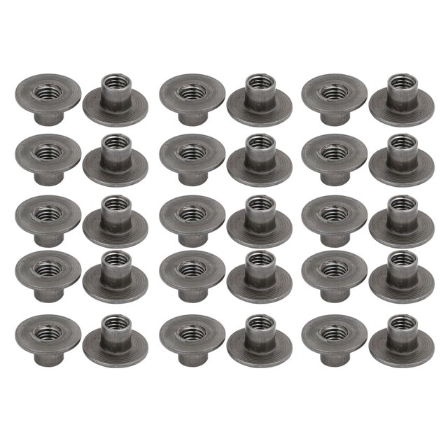Unique Bargains Base Ronde en Acier au Carbone M8x10mm Insert de Trou de Traverse Écrou 30 Pcs