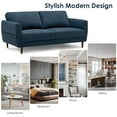 thumbnail image 6 of Gymax 72'' Fabric Sofa Couch Living Room Small Apartment Furniture w/ Wood Legs Navy, 6 of 10
