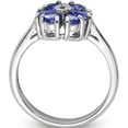thumbnail image 2 of Sterling Silver Rhodium Tanzanite & Diam. Ring (Size 8) Made In Thailand qdx926-8, 2 of 5