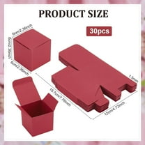 30pcs Paper Box Foldable Candy Box 2.4 inch Square Gift Boxes Small Party Favor Boxes Little Gift Packaging Paper Boxes for Wedding Christmas Proposal Party Decor Red