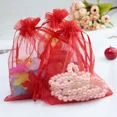 thumbnail image 4 of Bolsa de Organza transparente blanca, regalo de joyería, bolsas de recuerdo de fiesta con cordón para boda, Navidad, pequeños almacenamientos de joyería, 1/50/100 Uds., 4 of 5