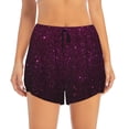 thumbnail image 4 of Lsque Dark Purple Glitter Printed Women's Running Shorts with Liner Pockets,Elastic Quick Dry Workout Athletic Gym Yoga Shorts,Womens High Waist Shorts-Medium, 4 of 9
