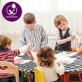 thumbnail image 6 of Sorfey Round Dining Table Cover Fitted Checkered Vinyl Table Cloth, Black 42” x 54”, 6 of 6