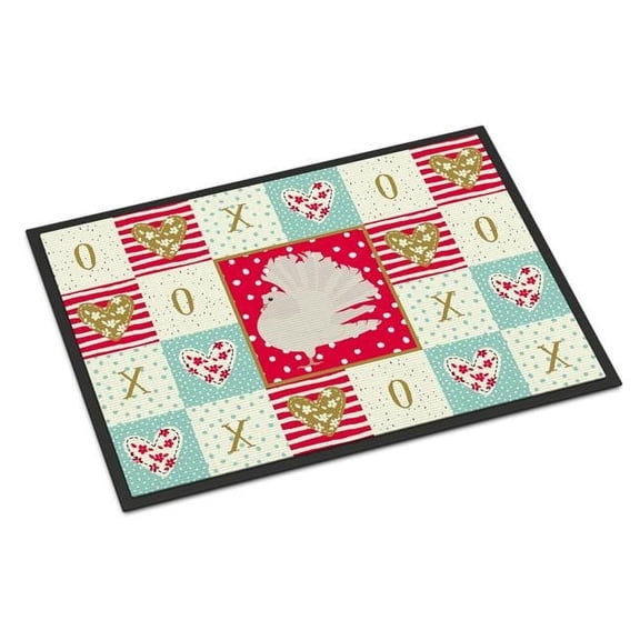 Caroline's Treasures CK5377MAT Silver Fantail Pigeon Love Door Mat, Indoor Rug or Outdoor Welcome Mat 18x27 Doormat,