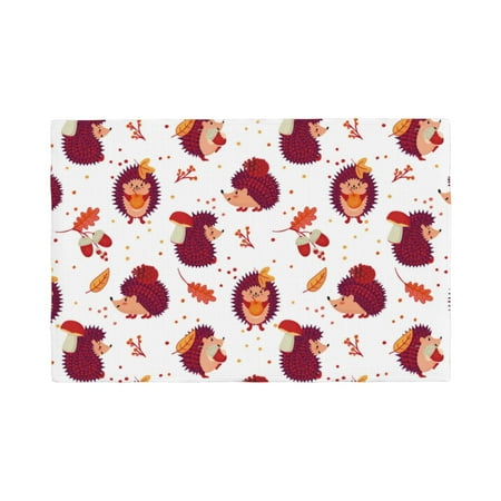 

Placemats Set of 4 Cartoon Hedgehogs Heat Resistant Non - Slip Place mats Waterproof table mat for Kitchen Dining-4片装